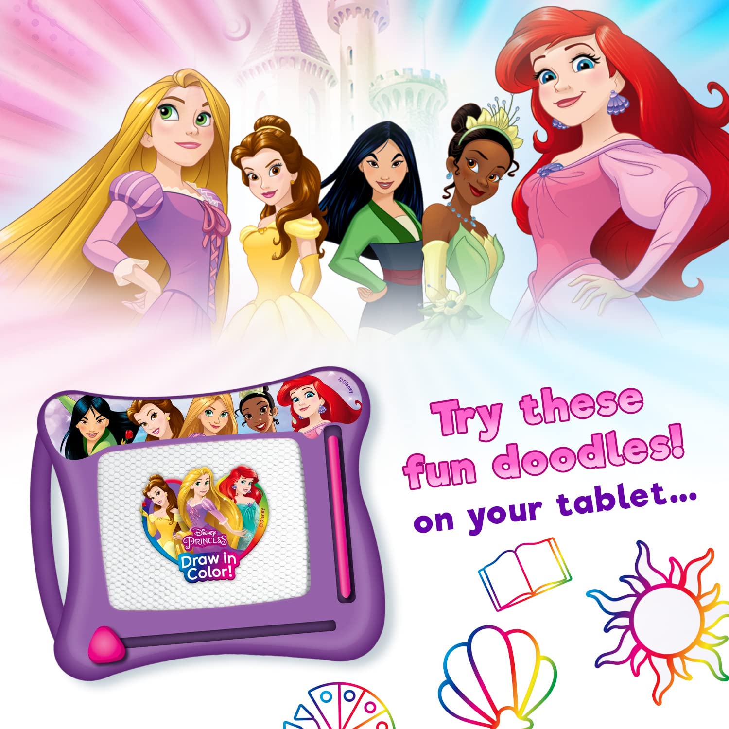JA-RU Disney Princess Magic Draw board featuring Disney Princess characters.