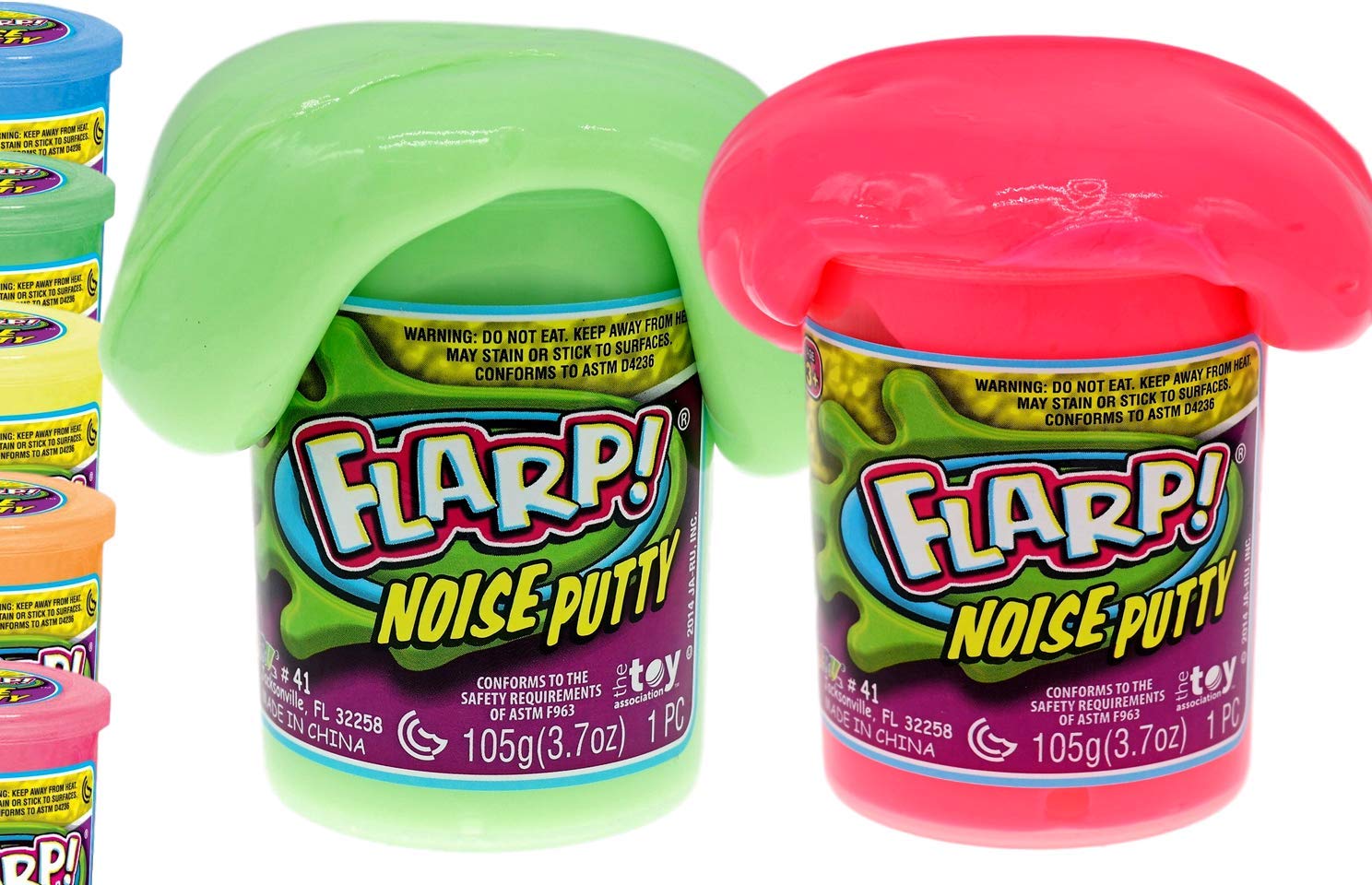 JA-RU Flarp Noise Putty two units in neon colors for engaging sensory play