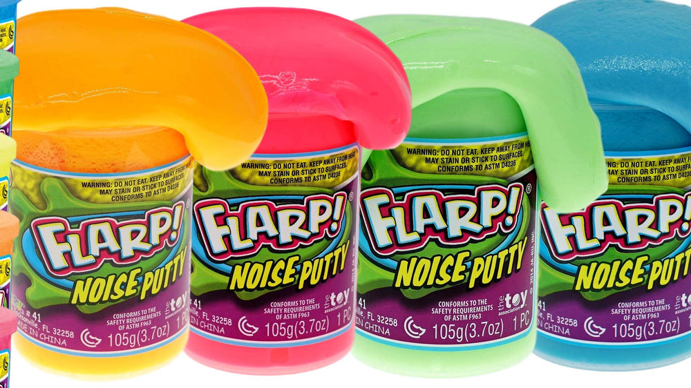 JA-RU Flarp scented putty 4-pack in container for sensory play.