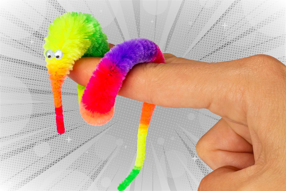 JA-RU fuzzy worm orange for playful tricks and classroom prizes.