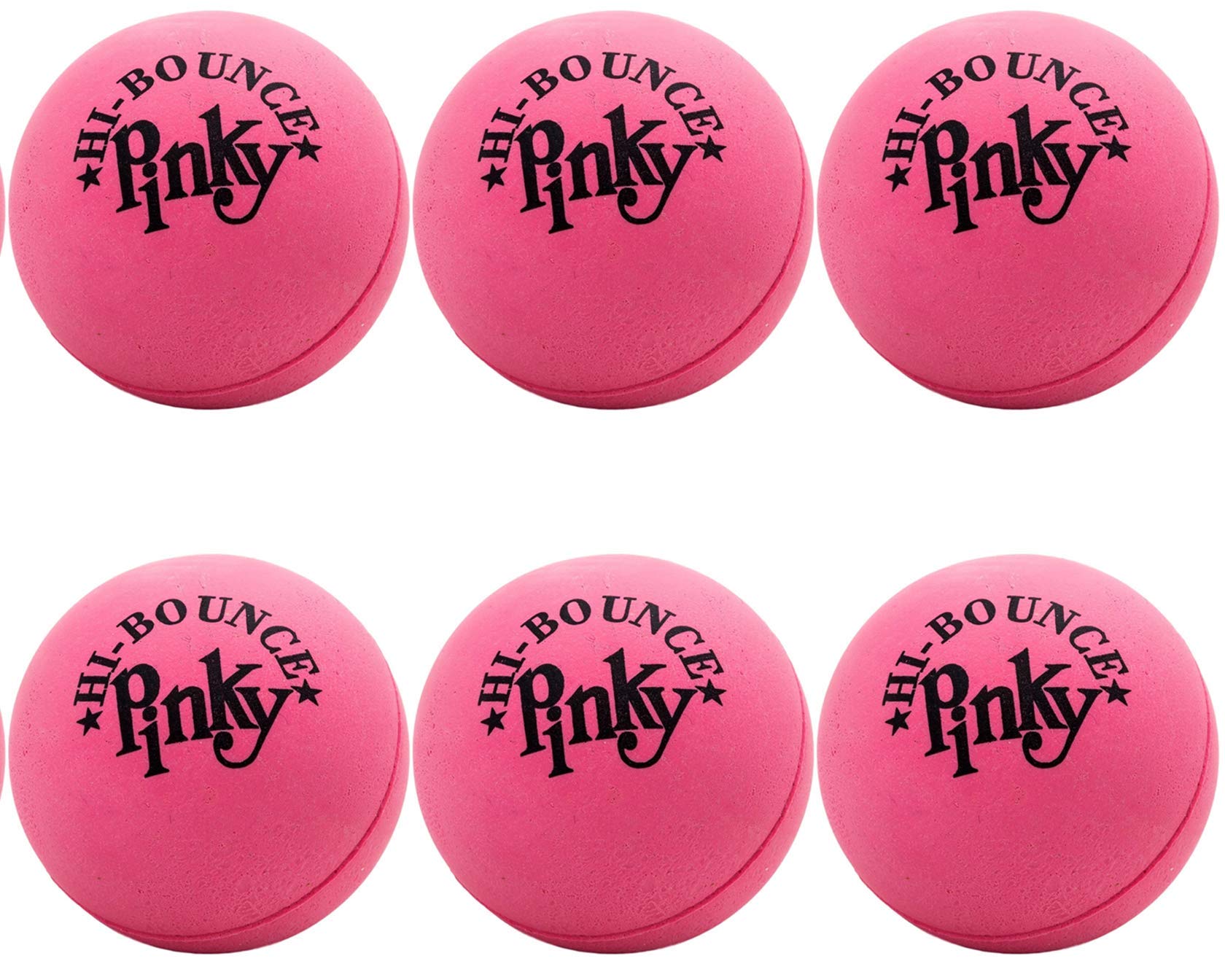 JA-RU Hi-Bounce Pinky Ball 6-pack front view, high bounce for indoor and outdoor play
