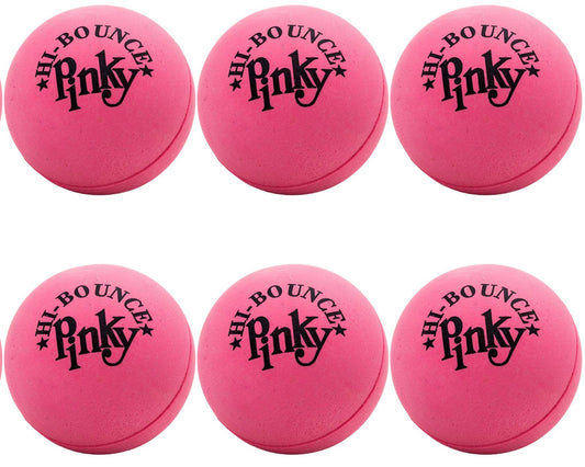 JA-RU Hi-Bounce Pinky Ball 6-pack front view, high bounce for indoor and outdoor play
