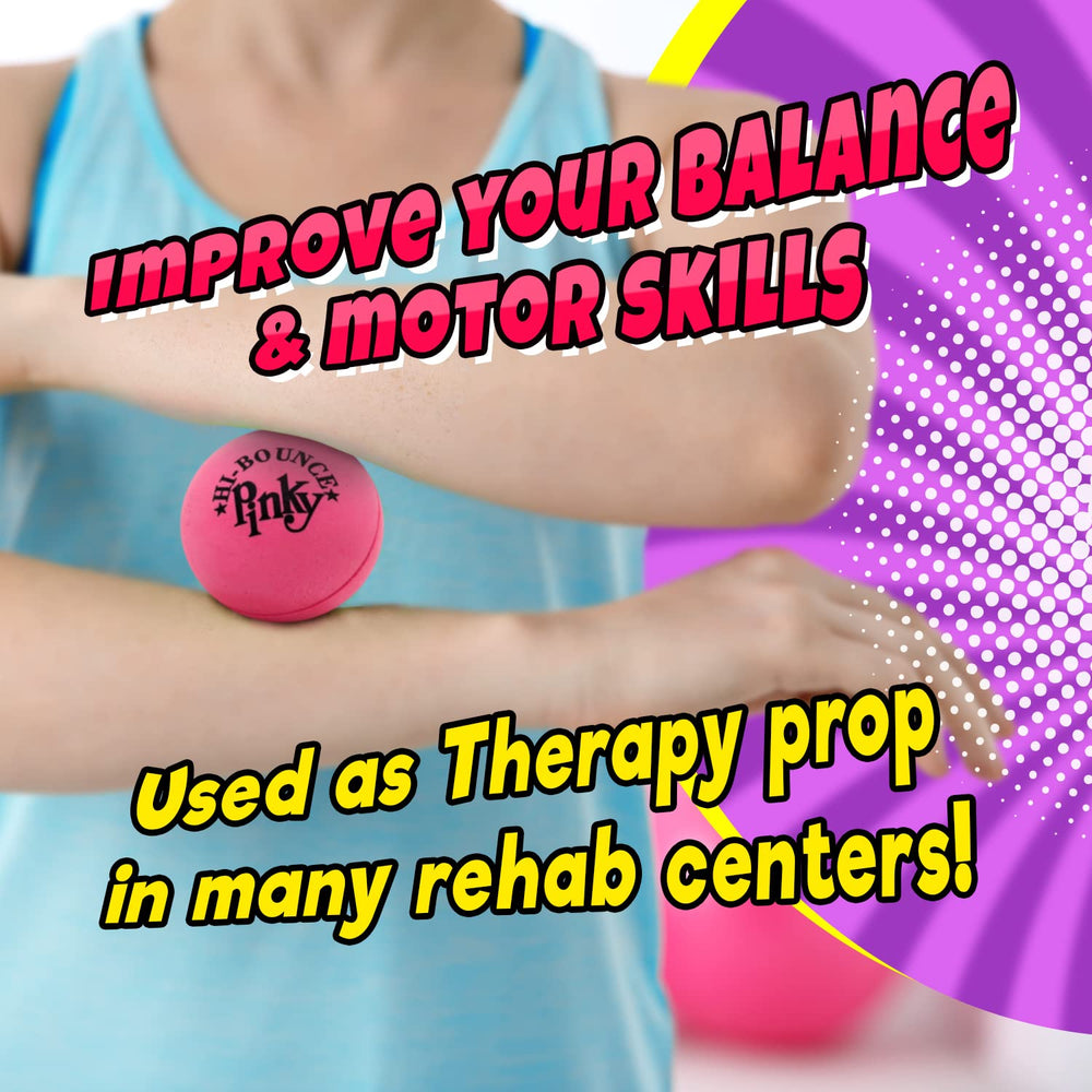 JA-RU Hi-Bounce Pinky Ball pink with hands, versatile for catch games and exercise.