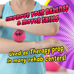 JA-RU Hi-Bounce Pinky Ball pink with hands, versatile for catch games and exercise.