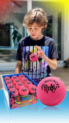 JA-RU Hi-Bounce Pinky Ball pink party scene, ideal for celebrations and stocking stuffers.