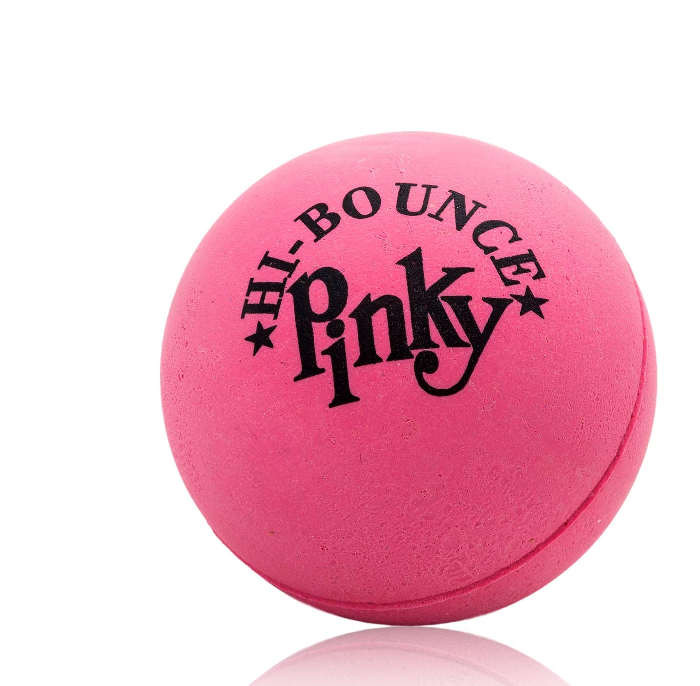 JA-RU Hi-Bounce Pinky Ball pink side throw, durable rubber for long-lasting fun.