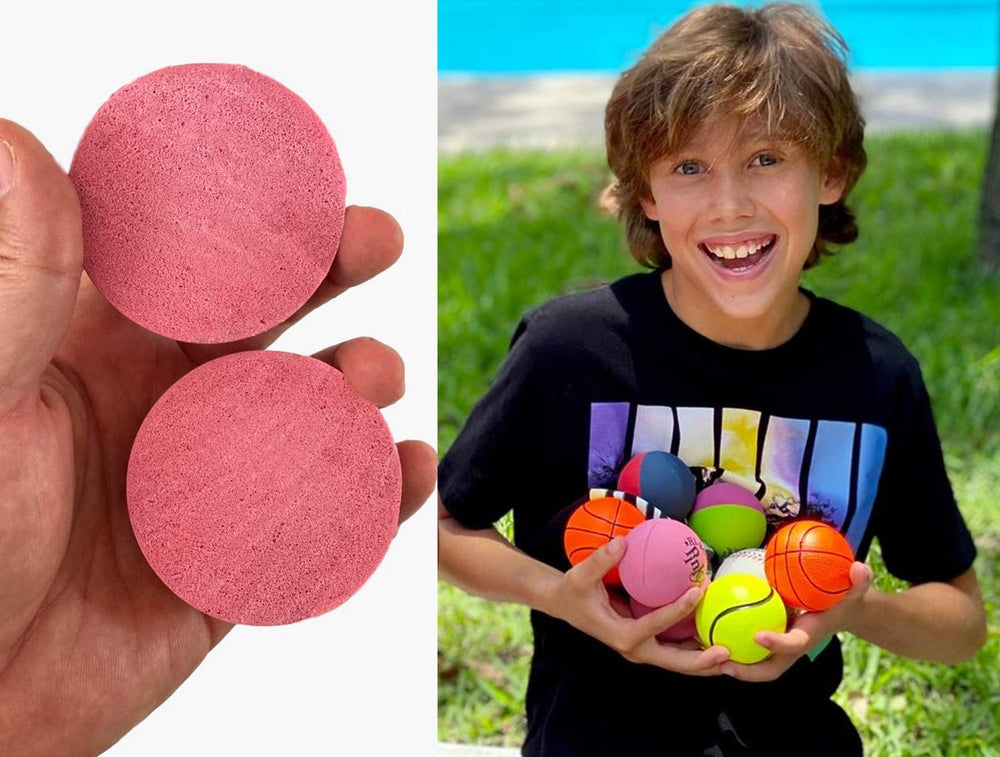 JA-RU Hi-Bounce Pinky Ball pink therapy use with soothing stress relief.