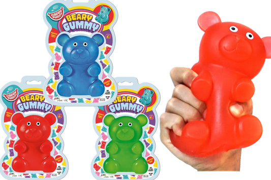 JA-RU jumbo gummy bear stretched for sensory play and tactile fun.