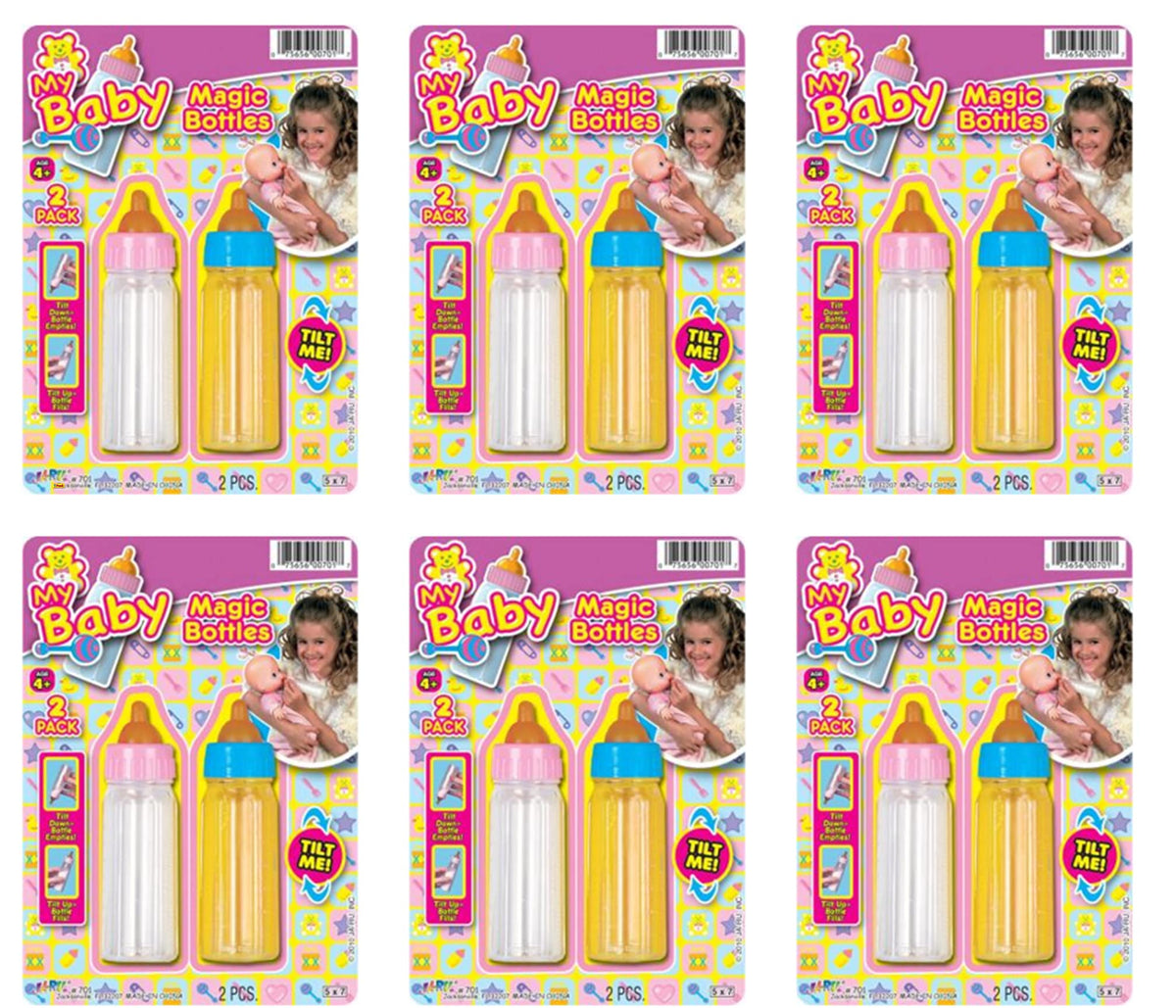 JA-RU Magic Baby Doll Bottles milk bottle set for imaginative play and nurturing pretend scenarios.