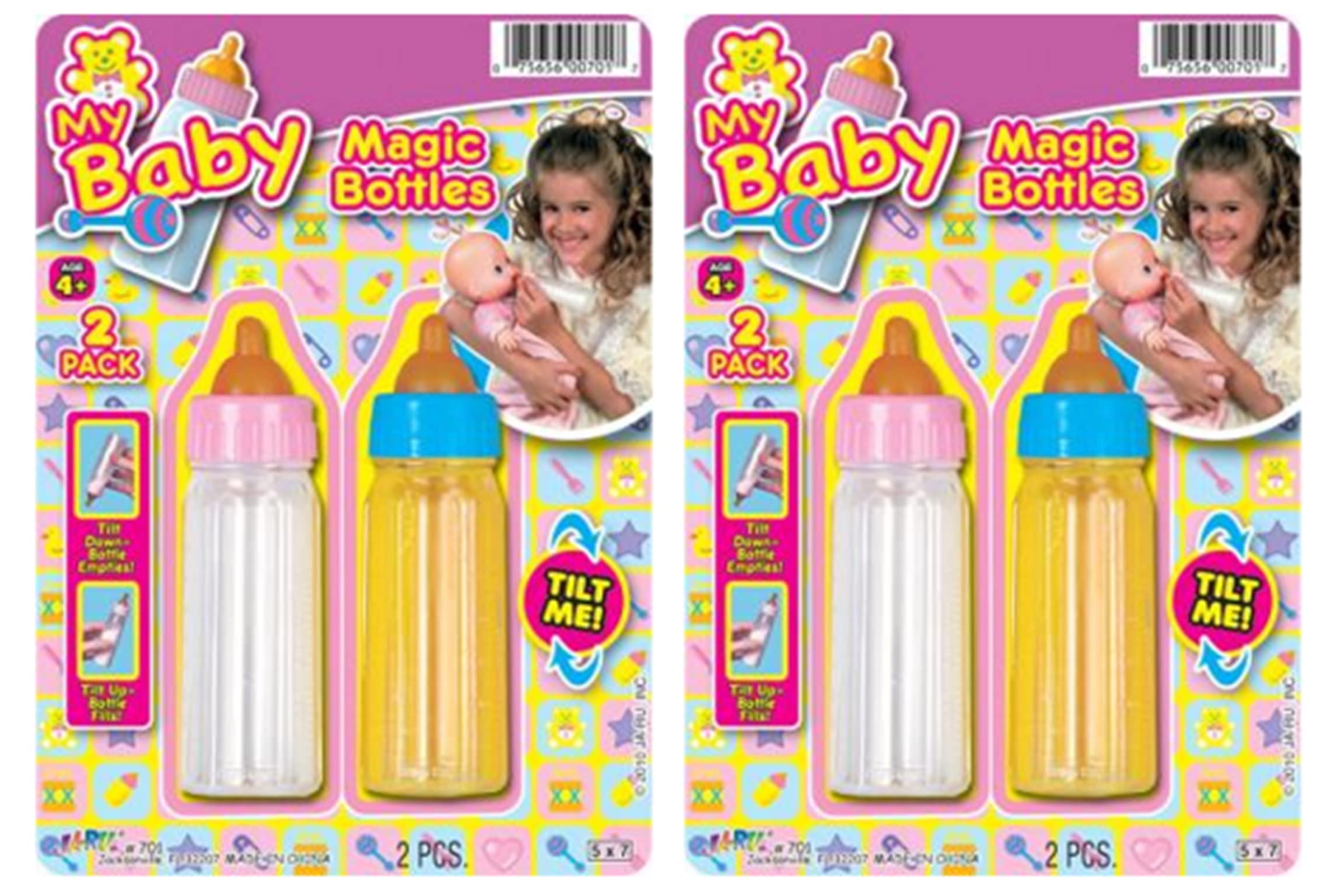 JA-RU Magic Baby Doll Bottles with milk disappearing effect for imaginative play