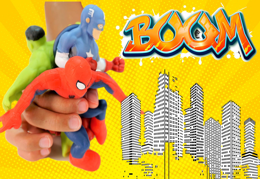 JA-RU Marvel Avengers Stretchy Toys Spiderman 4-inch figure ideal for fidget and focus.