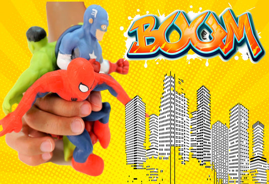 JA-RU Marvel Avengers Stretchy Toys Spiderman 4-inch figure ideal for fidget and focus.