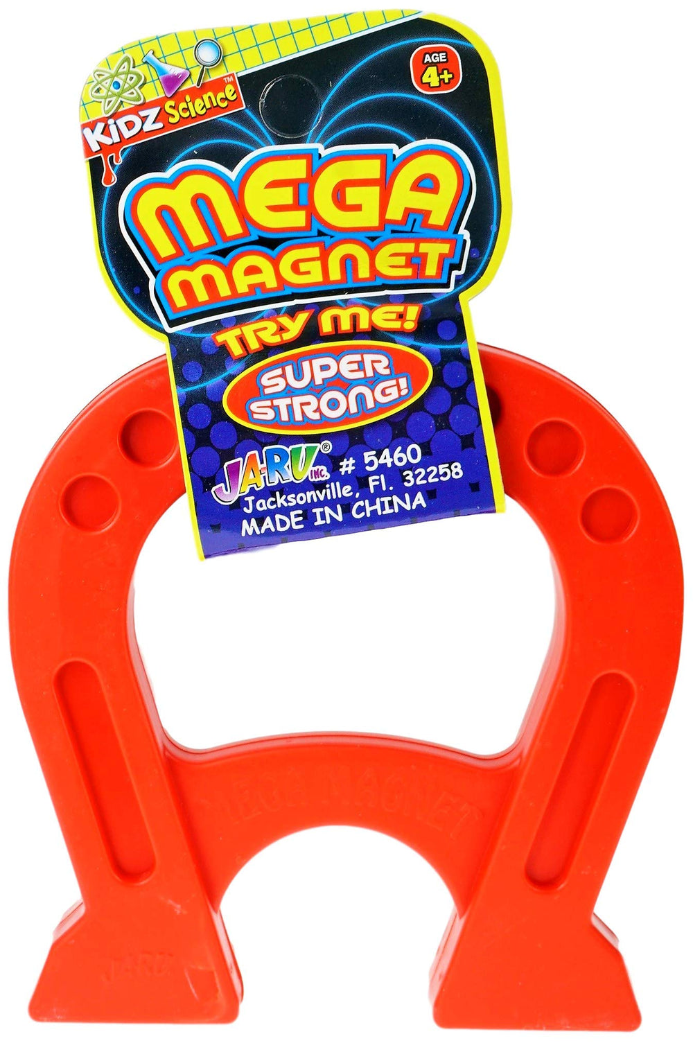 JA-RU Mega Magnet Toy orange horseshoe magnet for kids’ magnetic exploration