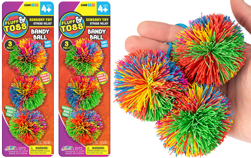 JA-RU mini stringy balls 3-stringy balls pack in bright colors for quiet fidget play.