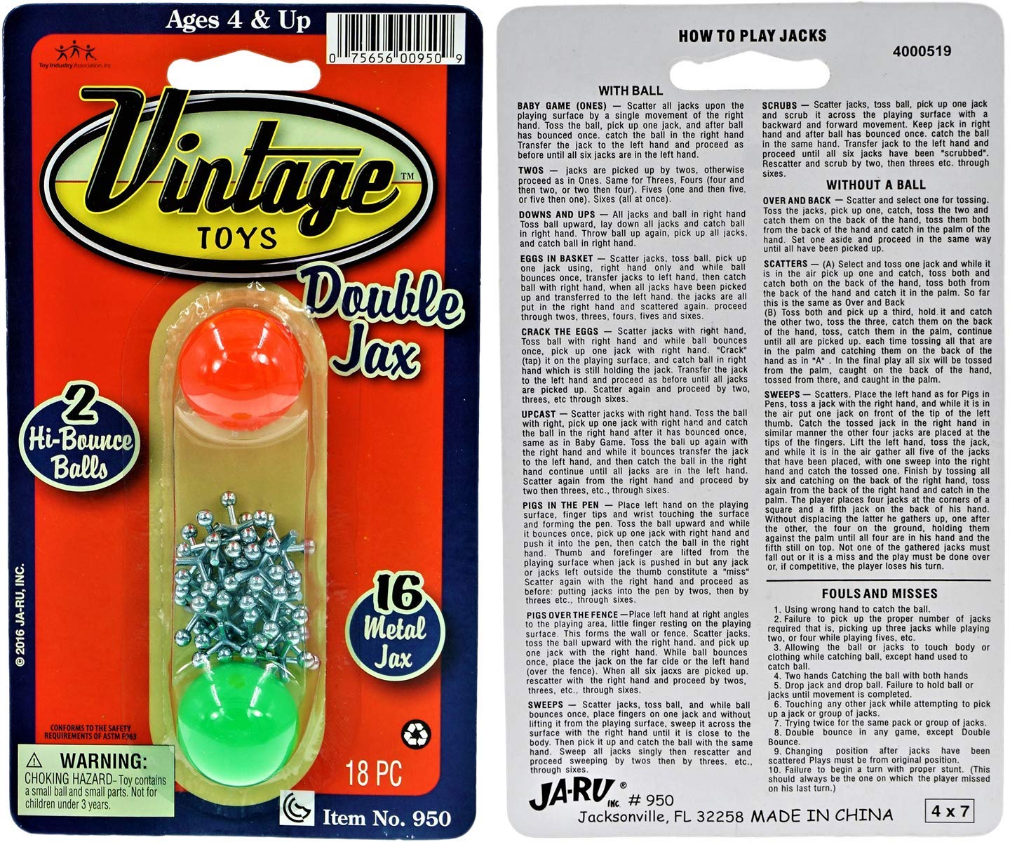 JA-RU safety-tested USA brand jack set for classrooms or prizes.