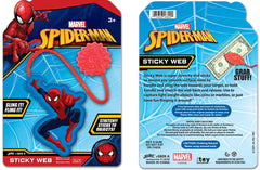 JA-RU Spider-Man Sticky Hands tossed for playful action