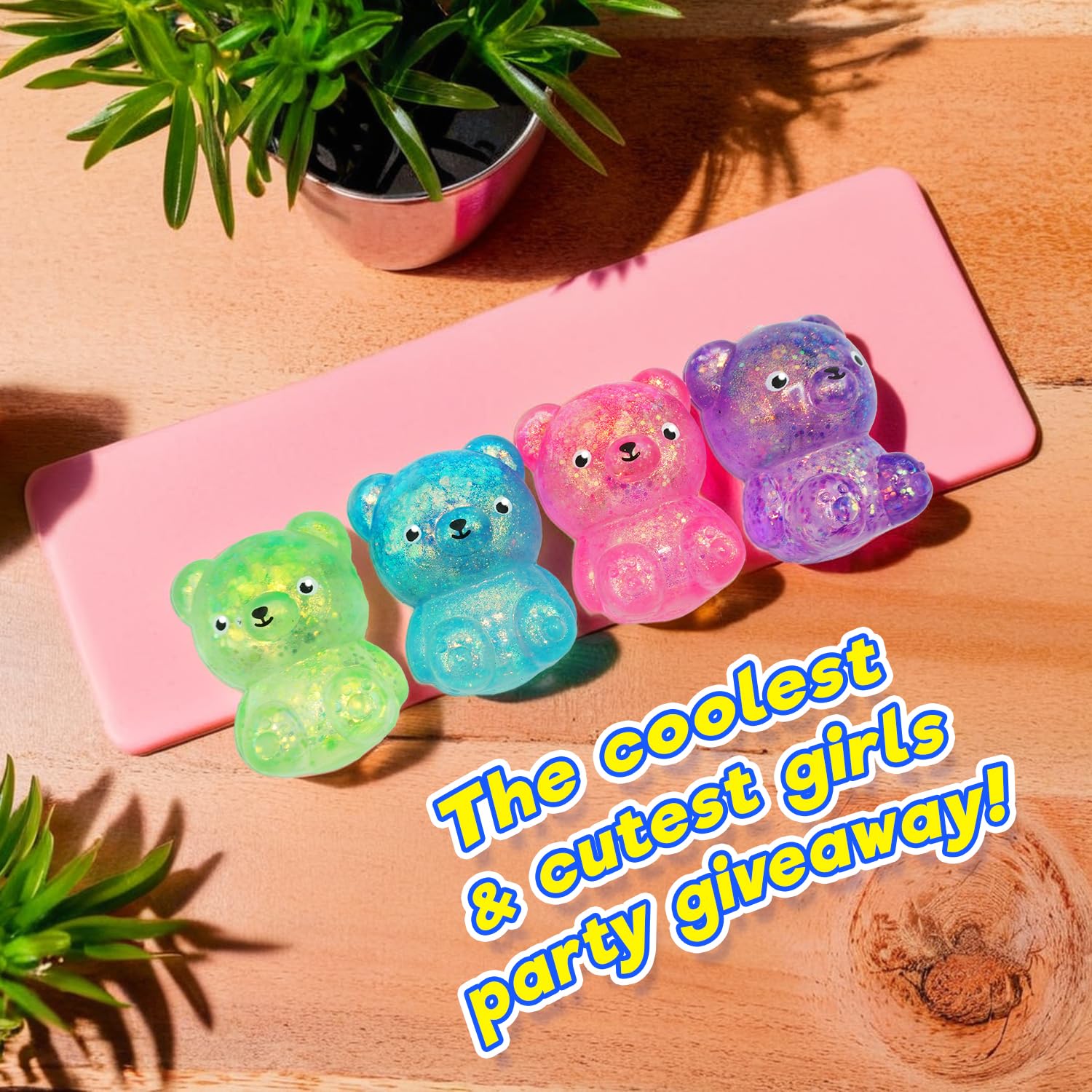 JA-RU Squeezy Bear held by a child for portable play