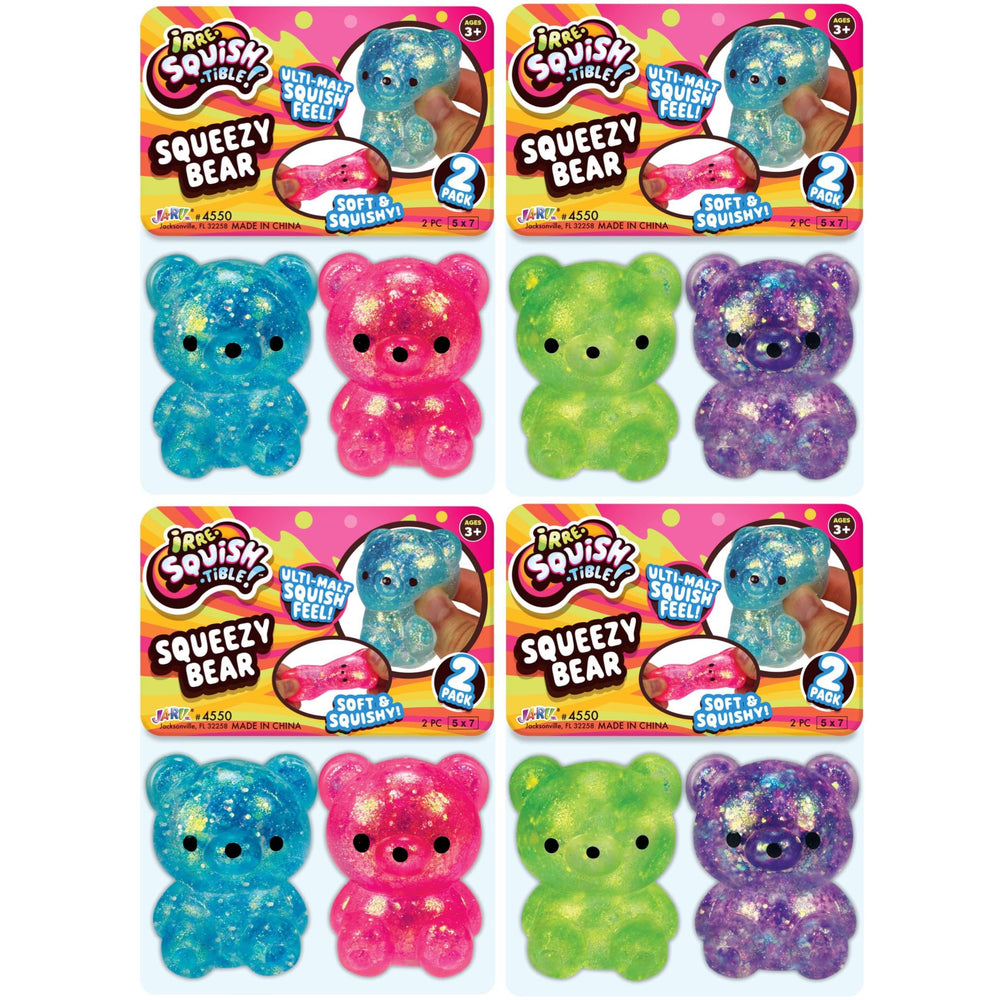 JA-RU Squeezy Bear in purple glitter, inviting tactile play and focus