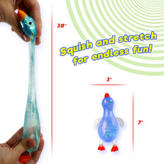 JA-RU Squishy Glitter Duck yellow portable for on-the-go relaxation