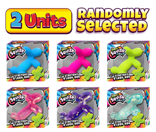 JA-RU Stretchy B'loon Dog pink close-up offers soothing textures for sensory play