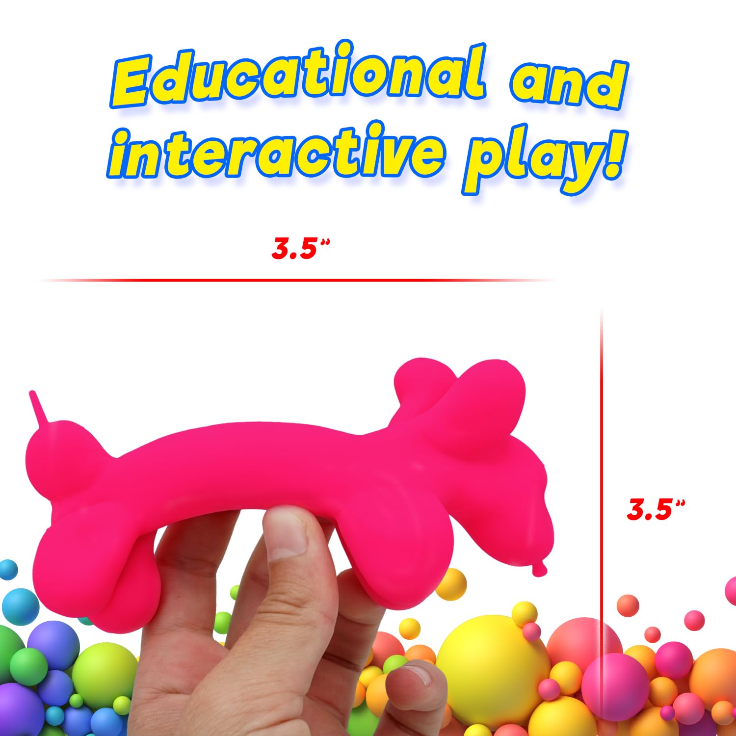 JA-RU Stretchy B'loon Dog twist action demonstrates stretch-and-release play