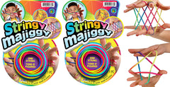 JA-RU Stringy Majiggy Cats Cradle packaging with two rainbow cords for quick play