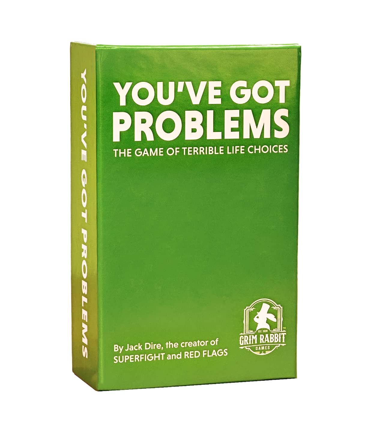 Jack Dire Studios You’ve Got Problems card deck on a party table, ready for laughs.