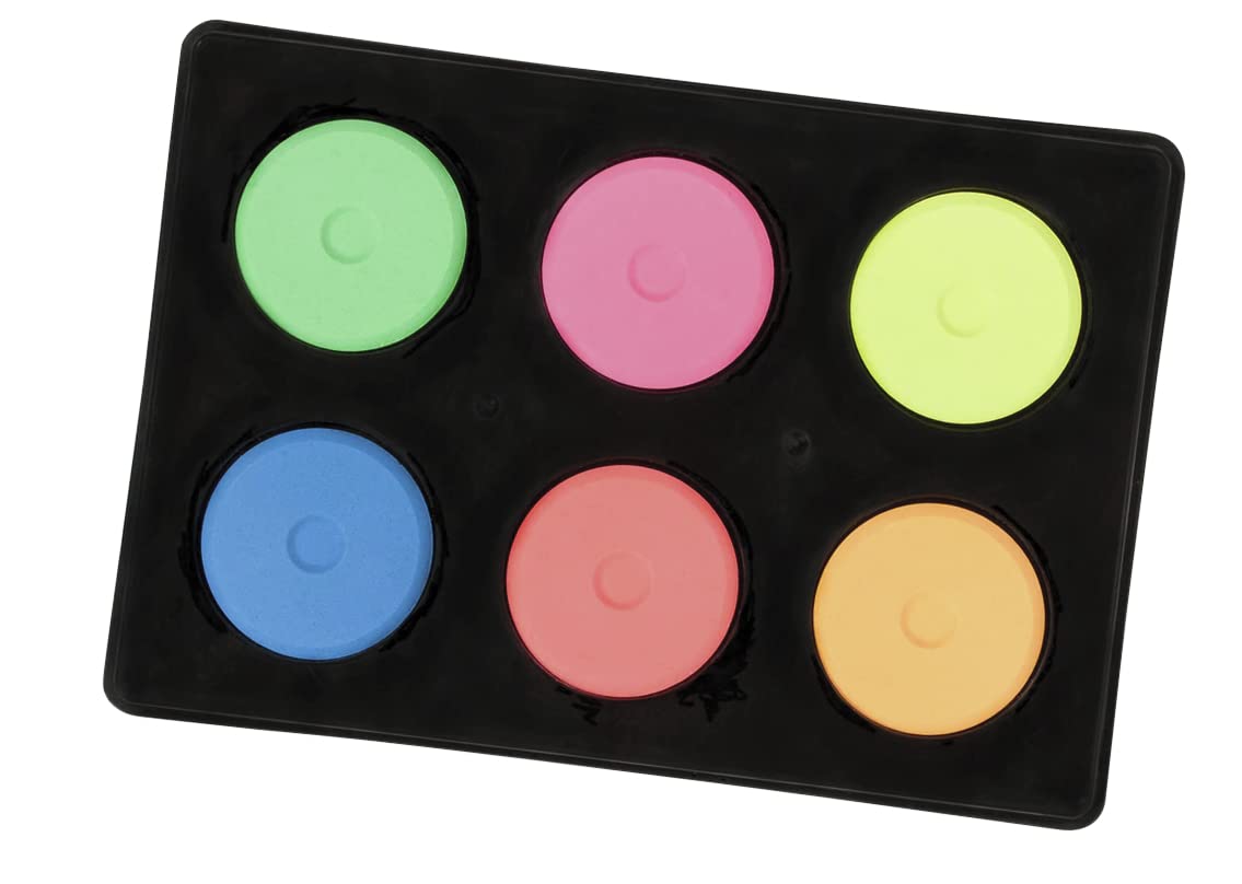Jack Richeson mini tempera fluorescent set in a reusable tray for vibrant classroom artwork.