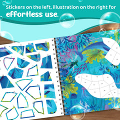 jackinthebox Ocean Theme sticker by number book scene 04, portable craft for travel and car trips