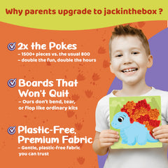 jackinthebox Poke Poke Art Dilophosaurus foam board supports fine motor practice