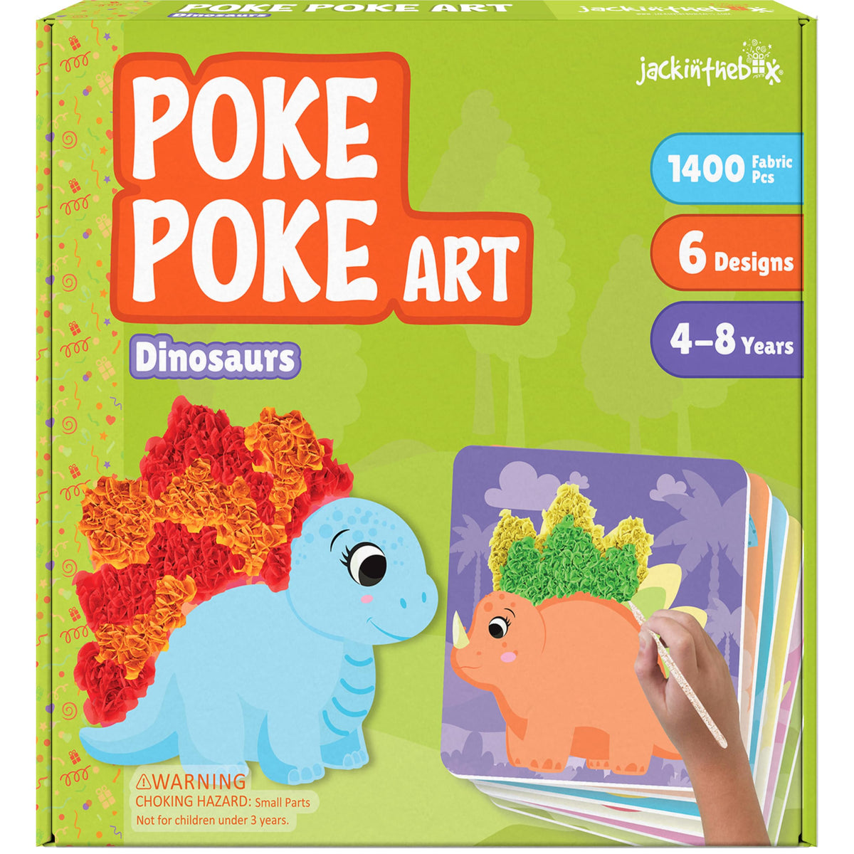 jackinthebox Poke Poke Art Triceratops foam board for mess-free dinosaur creativity