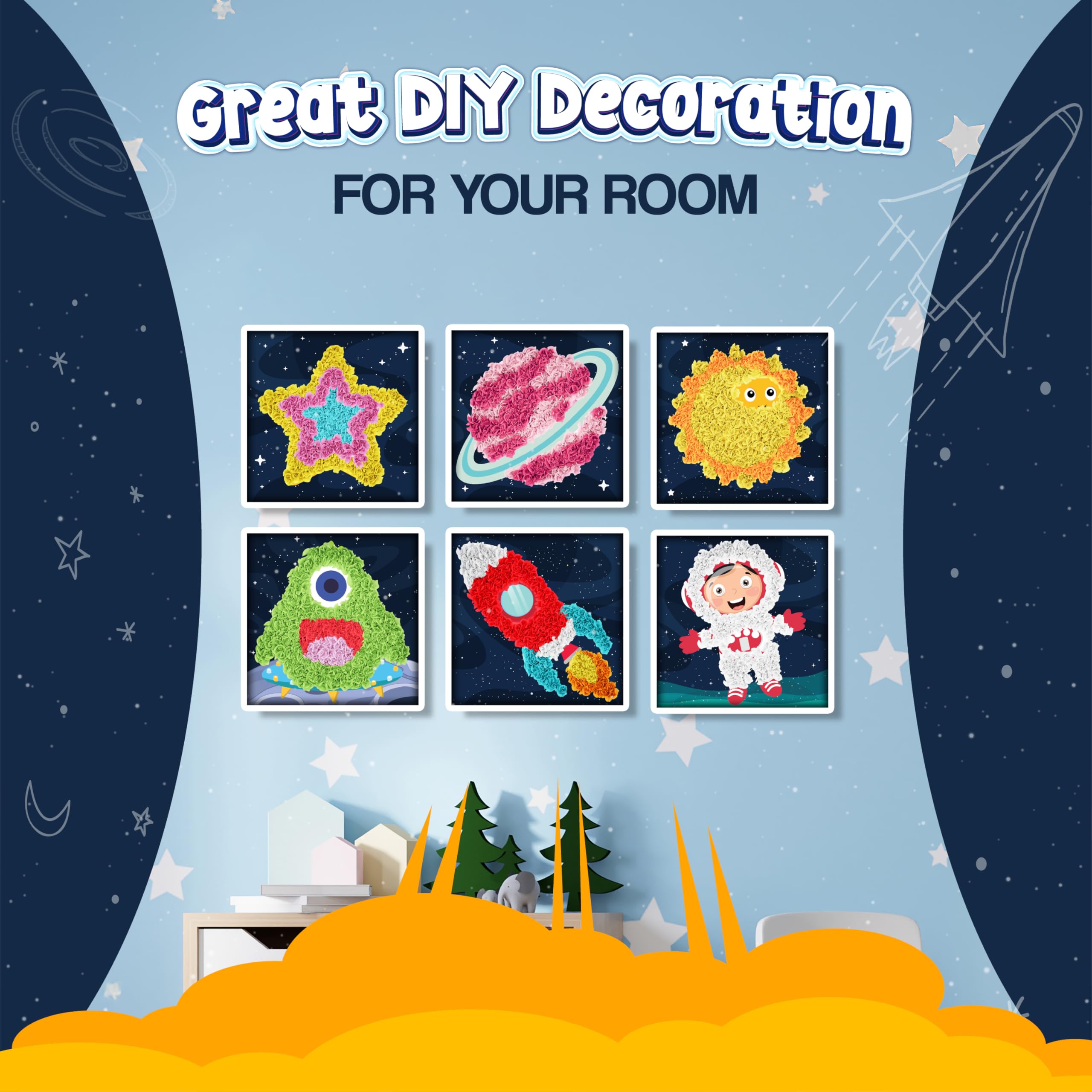 jackinthebox Poke Poke Art kit – fabric squares enable mess-free decorating.