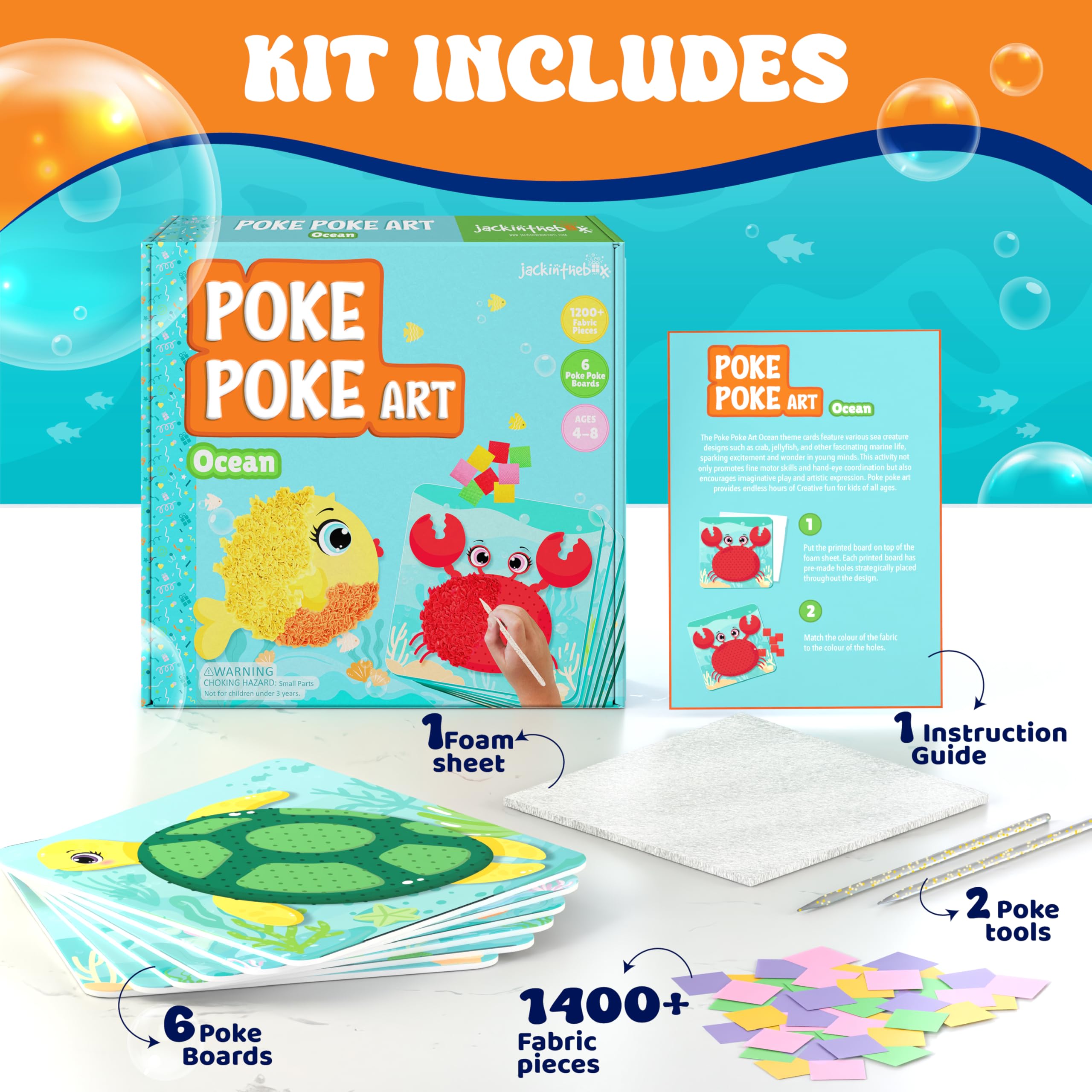jackinthebox Poke Poke Art instruction manual guides easy, independent crafting sessions.