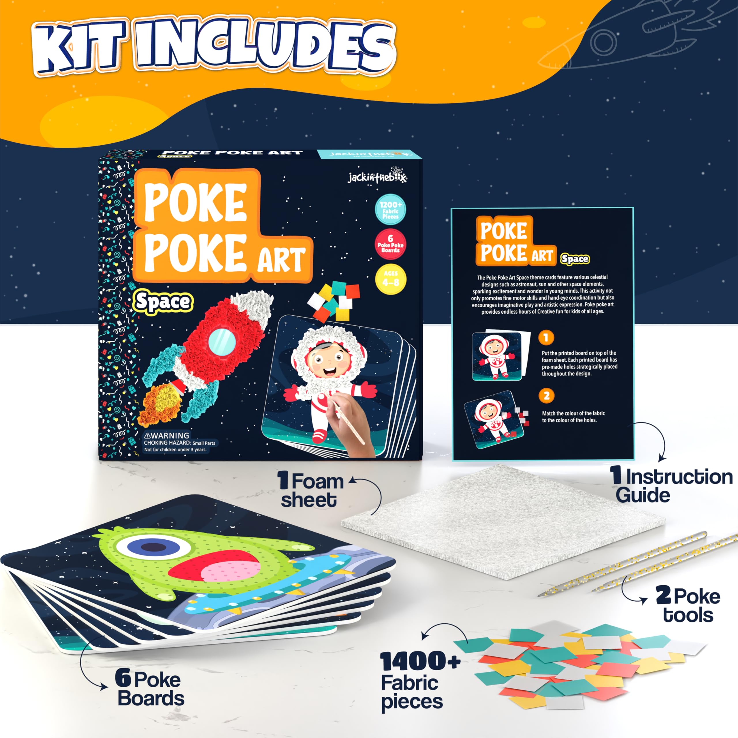 jackinthebox Poke Poke Art kit – space alien design invites focused activity.