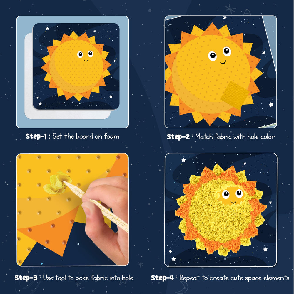 jackinthebox Poke Poke Art kit – space astronaut theme encourages hands-on learning.