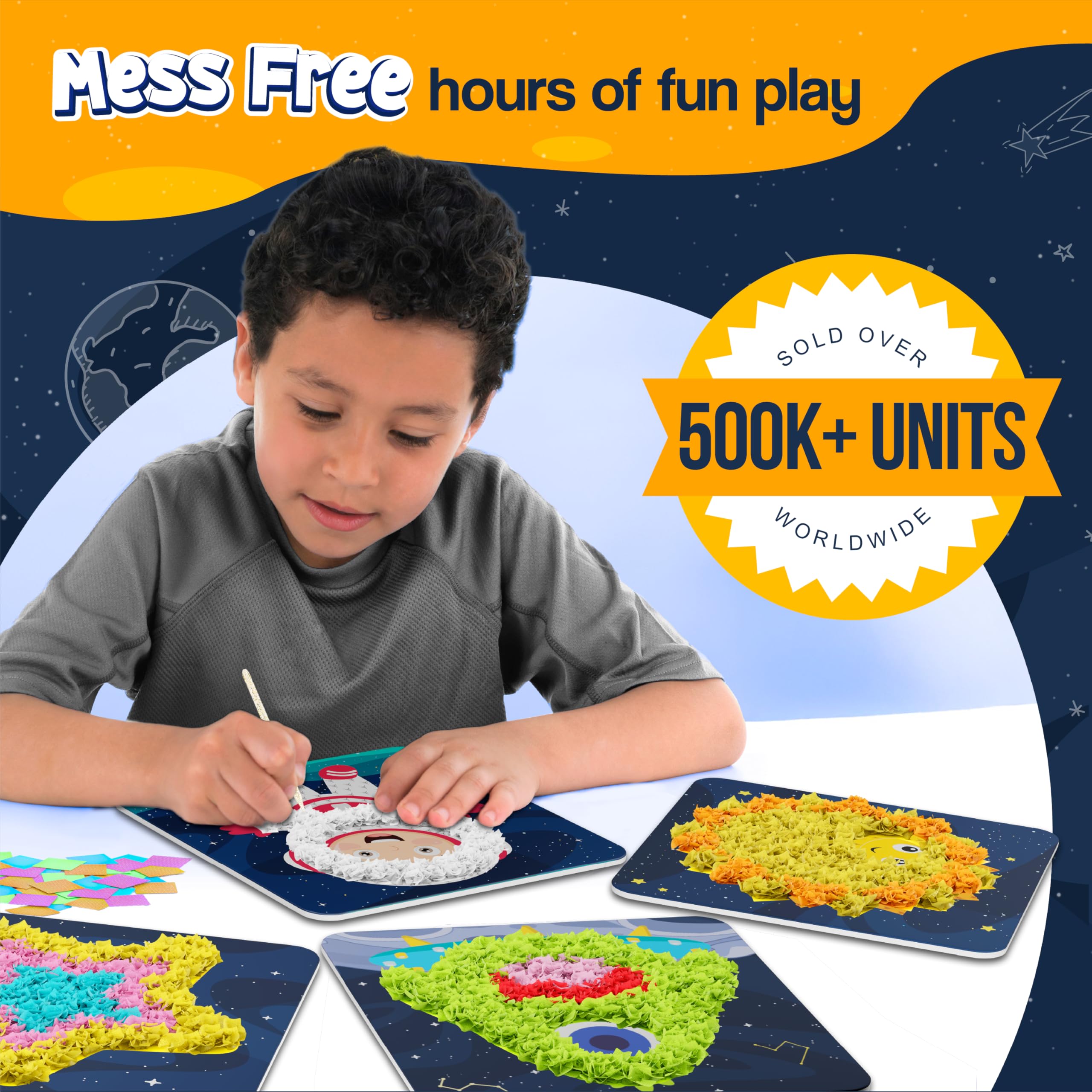 jackinthebox Poke Poke Art kit – space star design boosts fine motor skills.