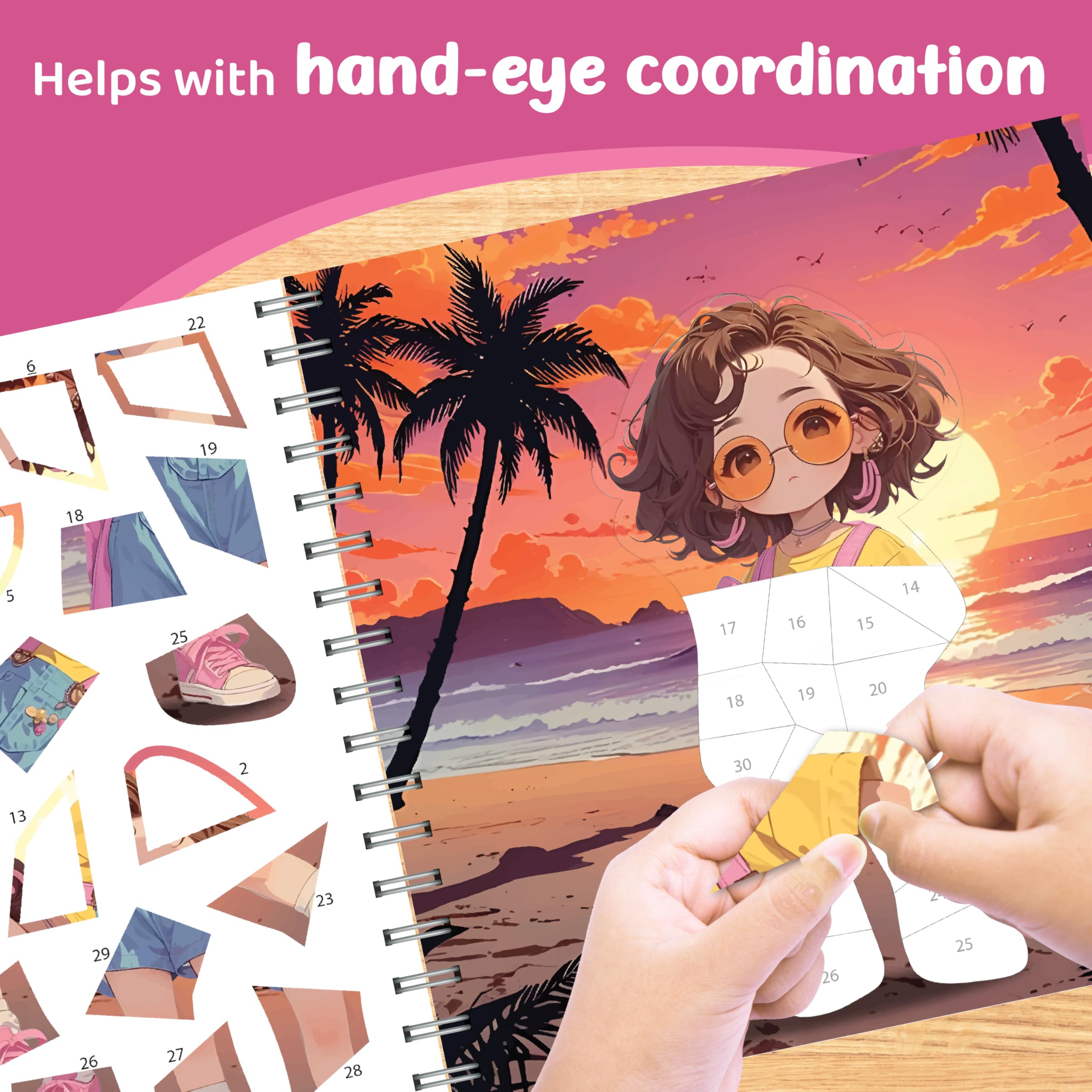 jackinthebox sticker-by-number activity builds fine motor skills through playful sticker placement.