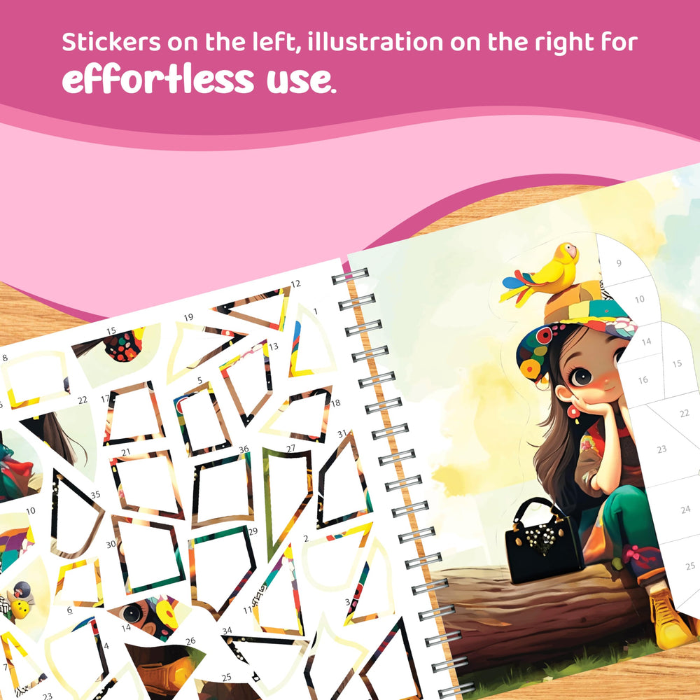 jackinthebox Sticker by Number uses a lay-flat design for comfortable crafting.