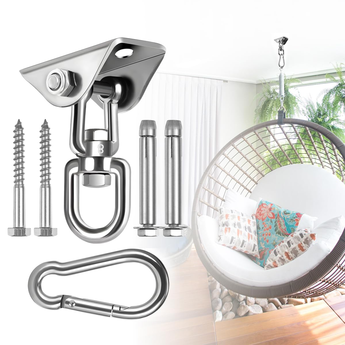 Jacnitad hammock hanging kit base for secure ceiling installation