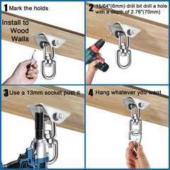Jacnitad versatile kit for hammocks, chairs, stands, or ceilings