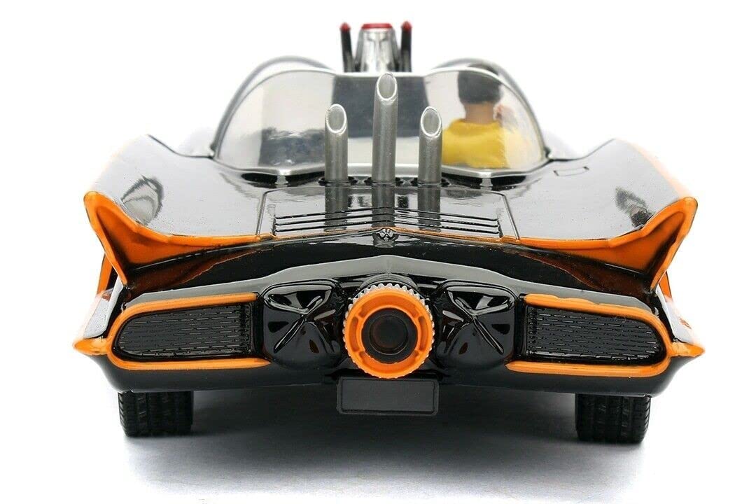 Jada Batmobile side view showcases detailed chrome accents.