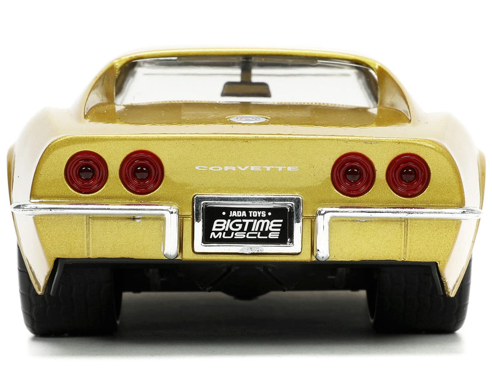 Jada Big Time Muscle 1:24 Corvette Stingray ZL-1 die-cast model in gold finish.