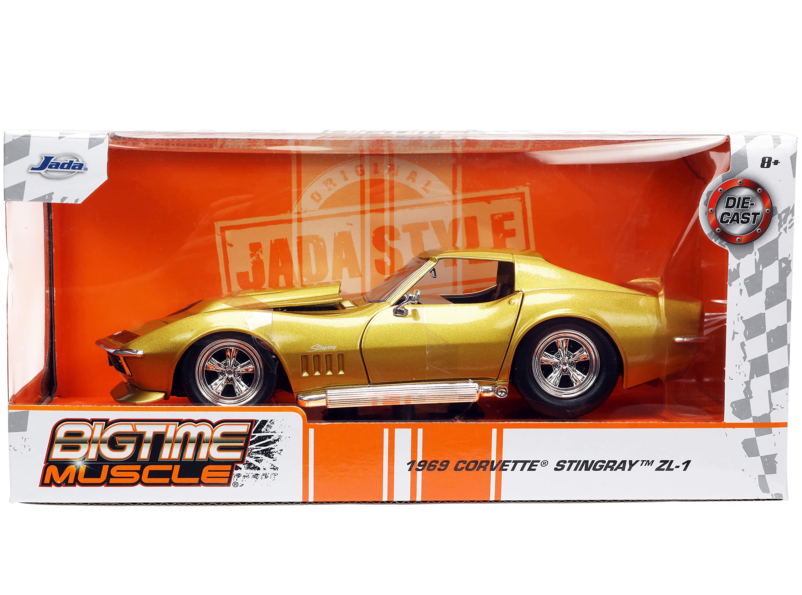 Jada Big Time Muscle 1:24 Corvette Stingray ZL-1 display-ready collector piece.