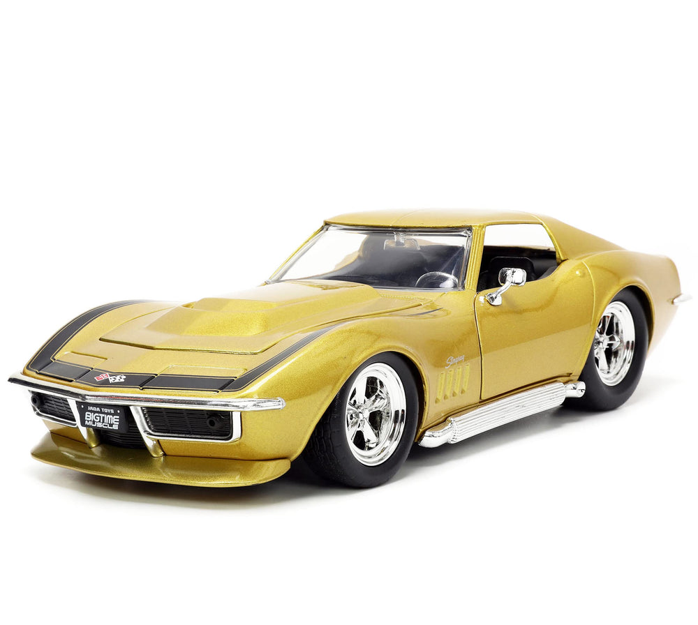 Jada Big Time Muscle 1:24 Corvette Stingray ZL-1 with open hood for dramatic display.