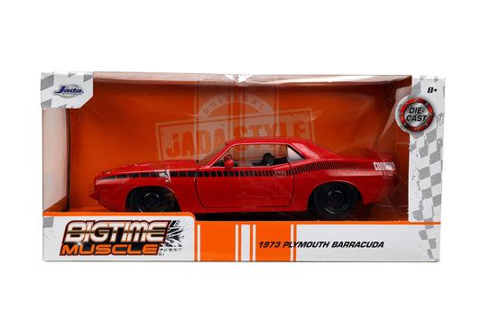 Jada Barracuda hood open shows detailed engine bay for collectors.