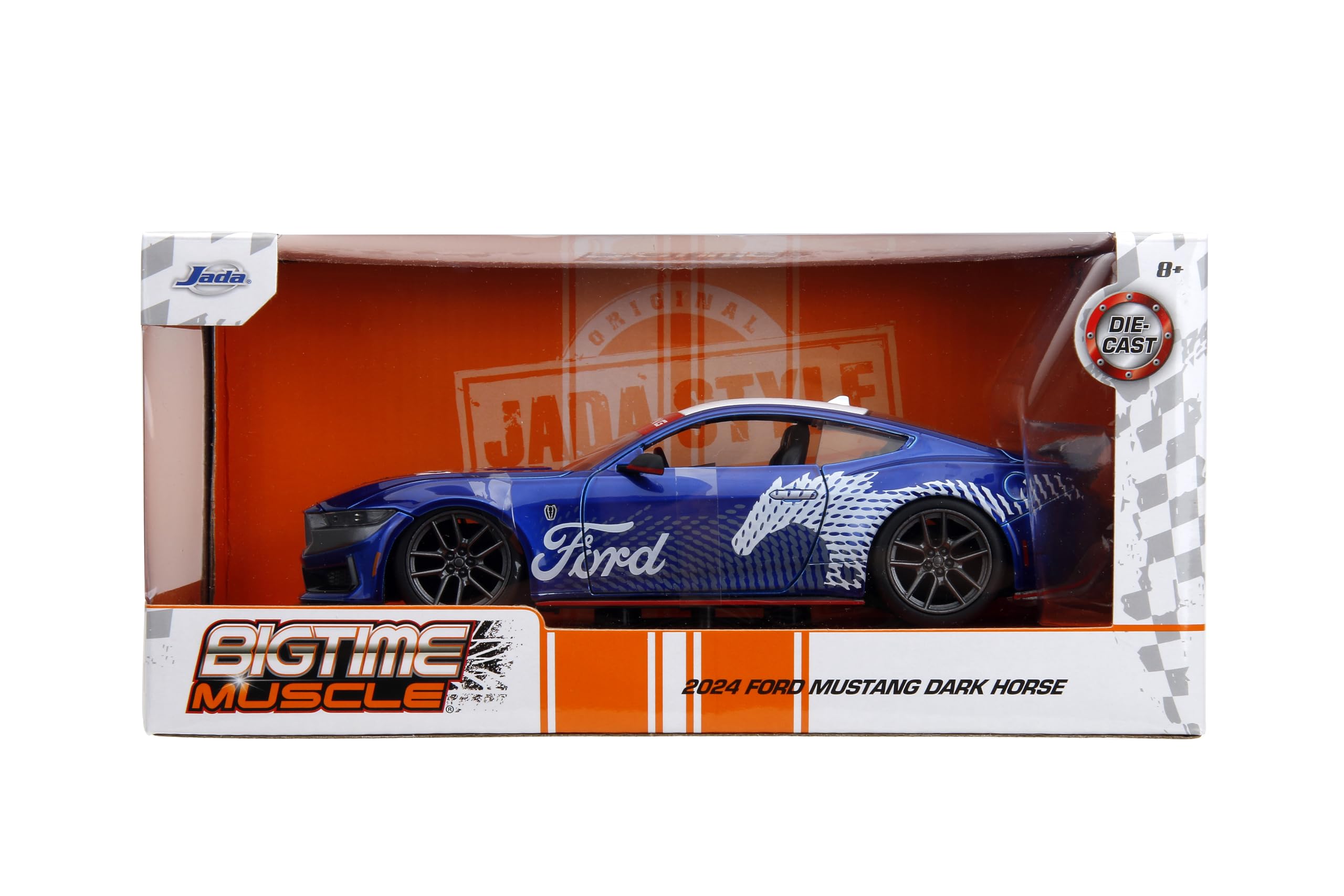 Jada packaging and protection box for the Bigtime Muscle Mustang GT Dark Horse.