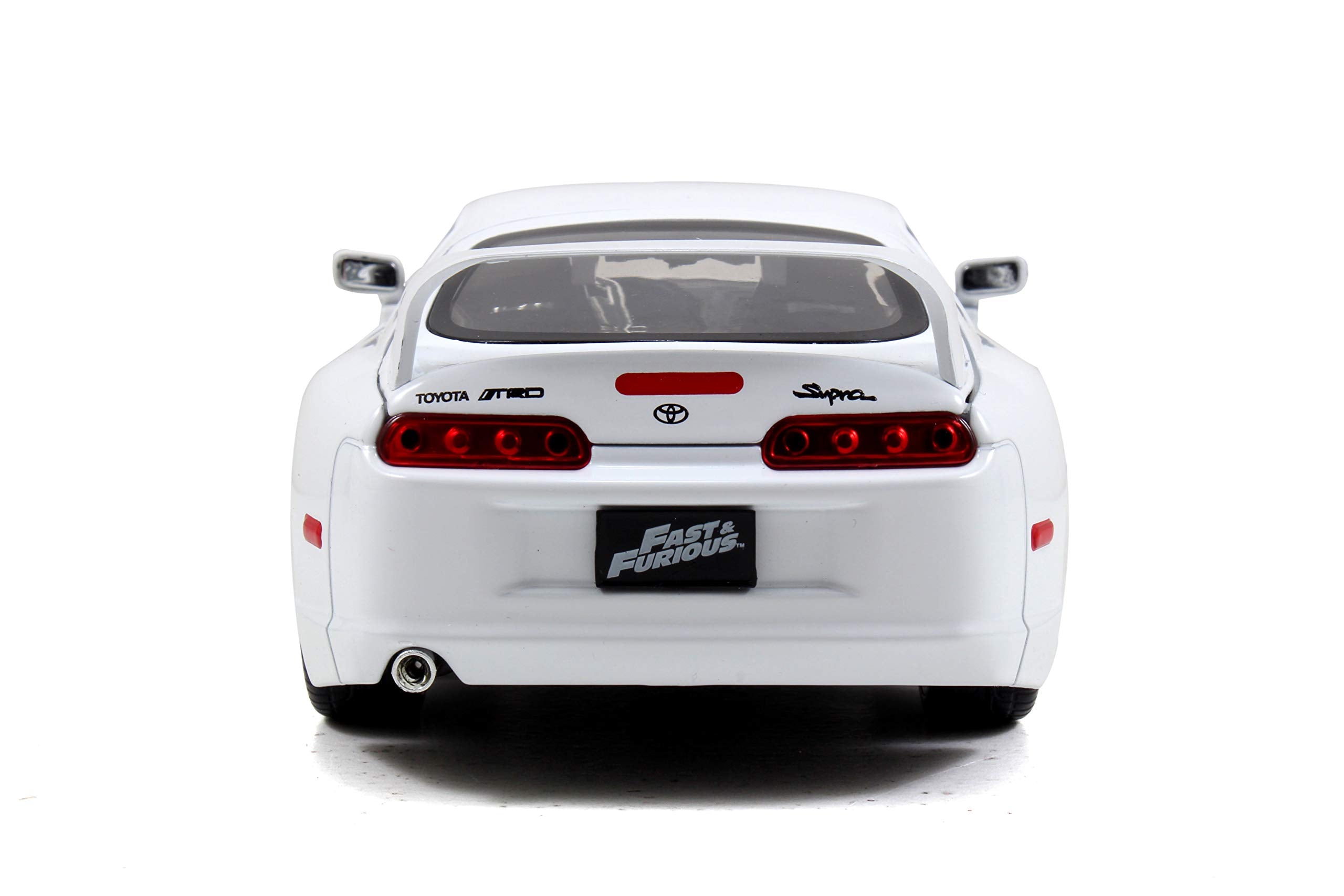 Jada Brian's Toyota Supra 1:24 opening hood feature for realism and play.
