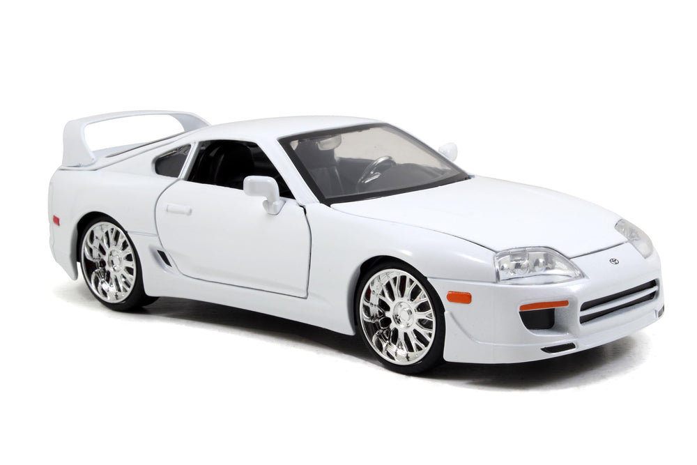 Jada Brian's Toyota Supra 1:24 premium rubber tires for authentic texture.