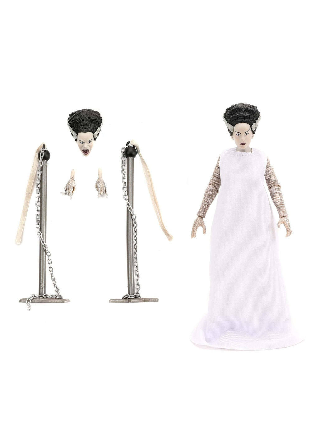 Jada Bride of Frankenstein 6-inch figure articulated pose highlights versatile display options.
