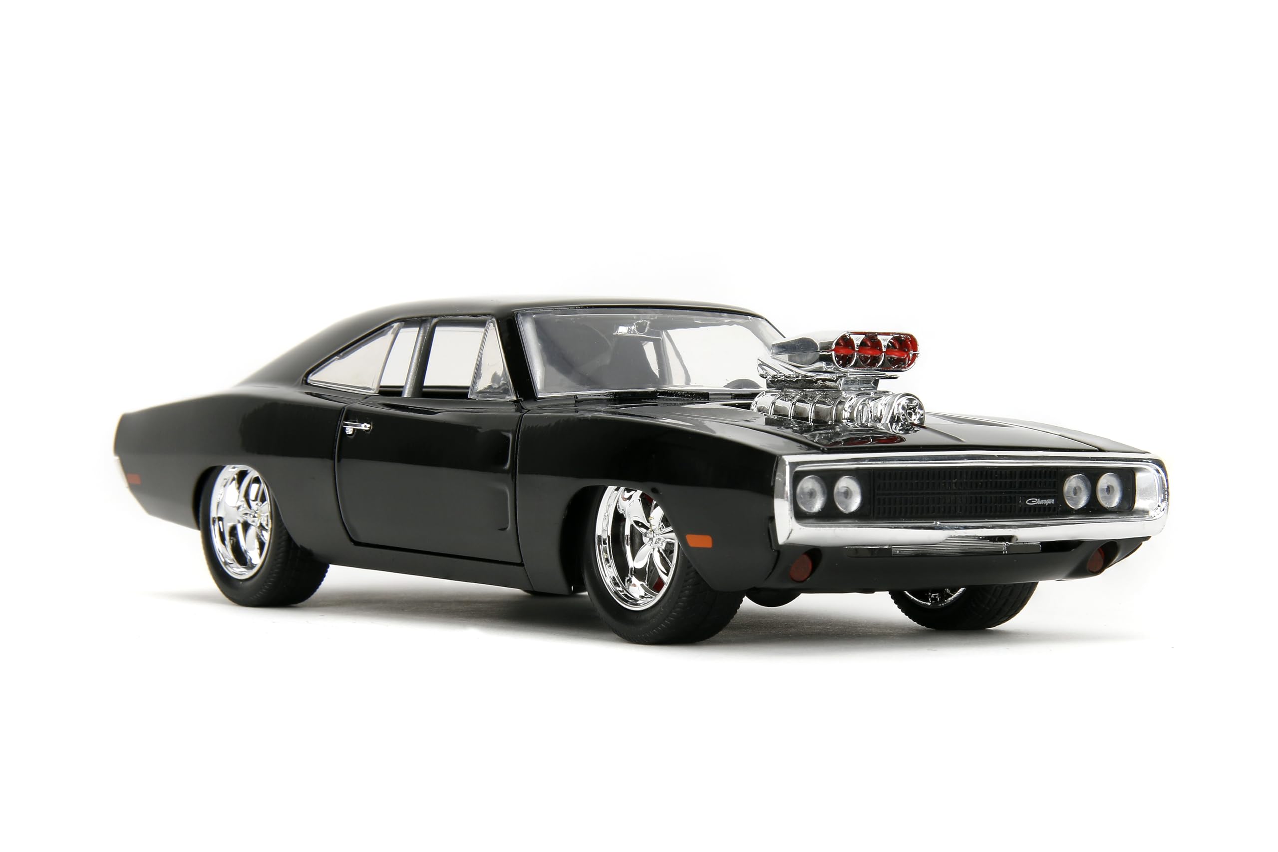 Jada Die-Cast Charger engine close-up highlights intricate craftsmanship for display and conversation starters.